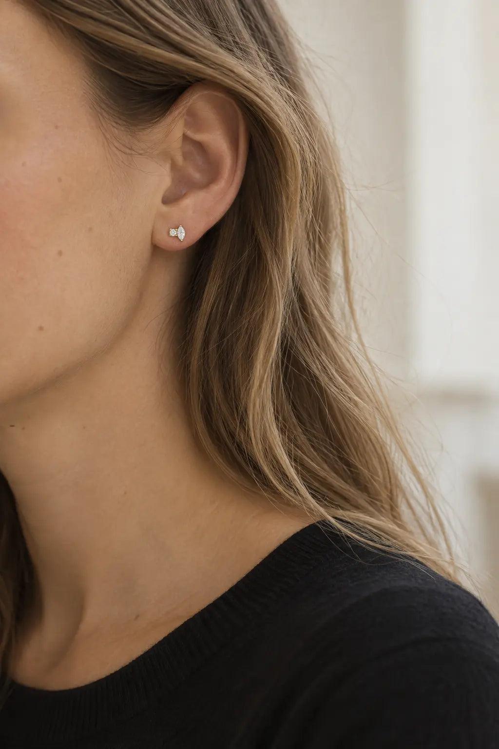 .08 CT Natural Diamond Earrings in 14K Gold