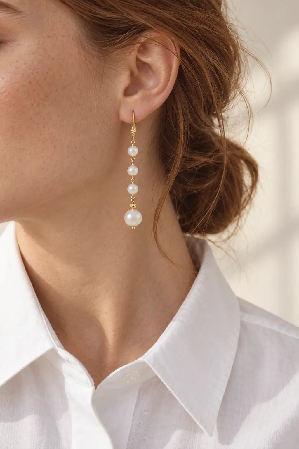 Freshwater Pearl Earrings in 14K Gold