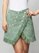 Cora Asymmetrical Tweed Bouclé Mini Skirt