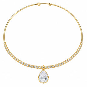 Gold Choker with Pear Shape Charm