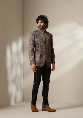 Heritage Mosaic pashmina blend Jacket/Bandhgala