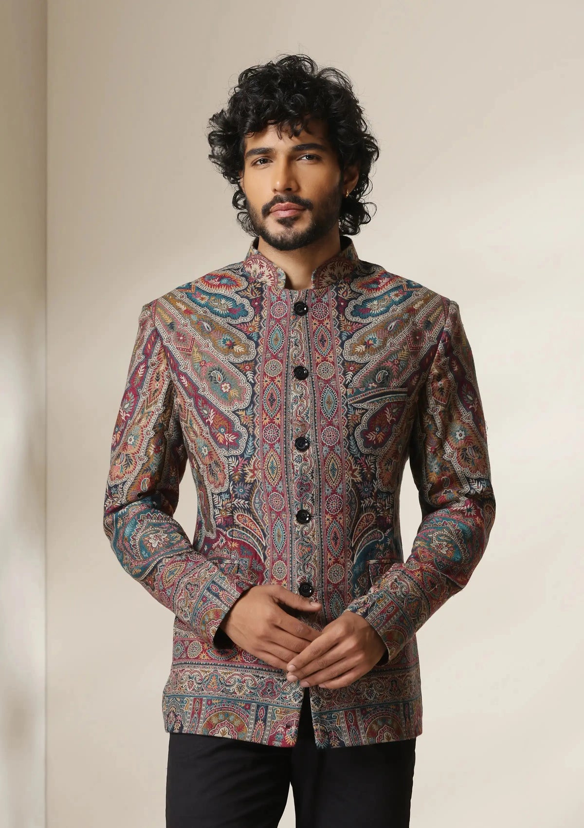 Kashmir Royal Heritage pashmina blend Jacket/Bandhgala