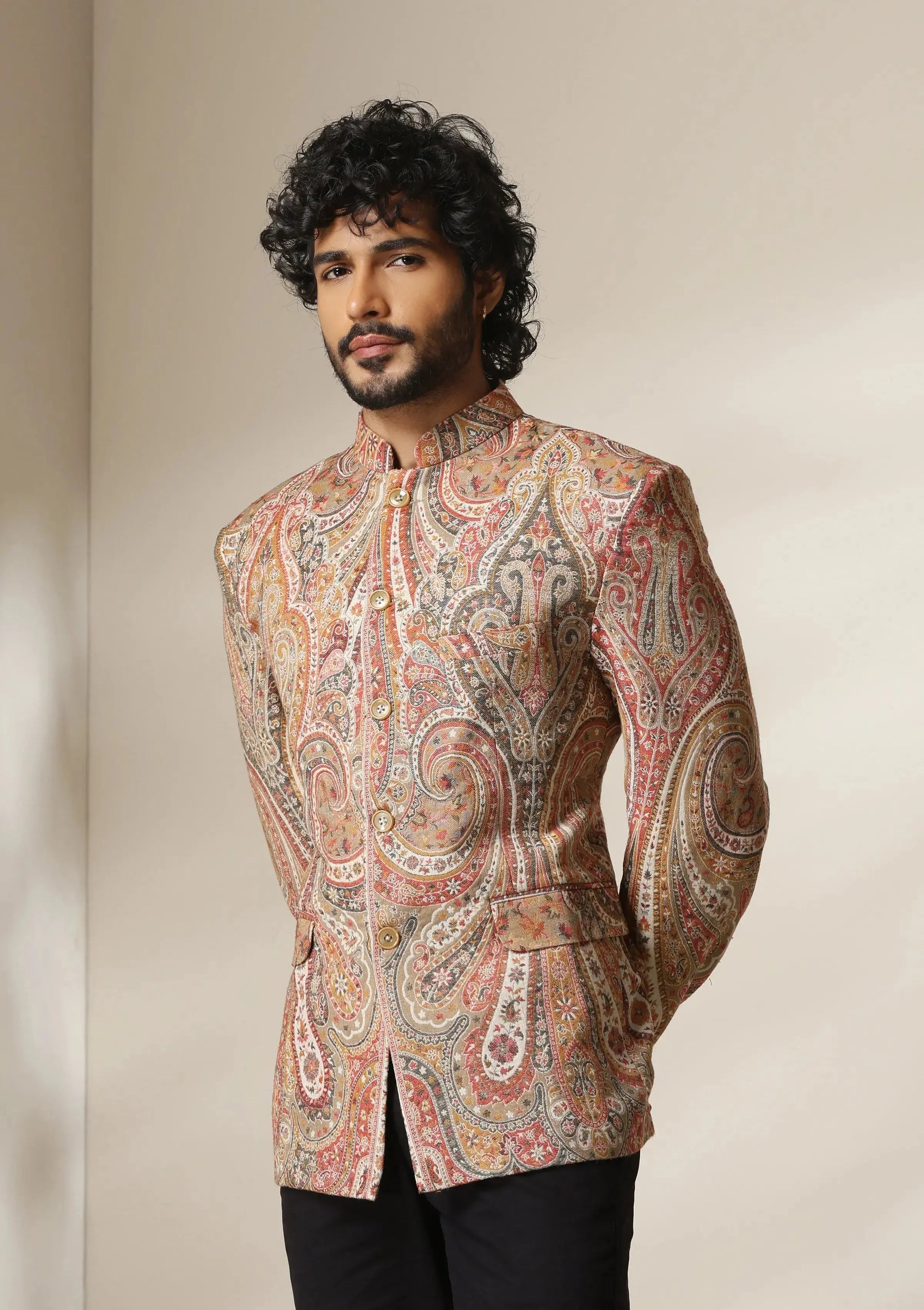 Golden Aura pashmina blend Jacket/Bandhgala