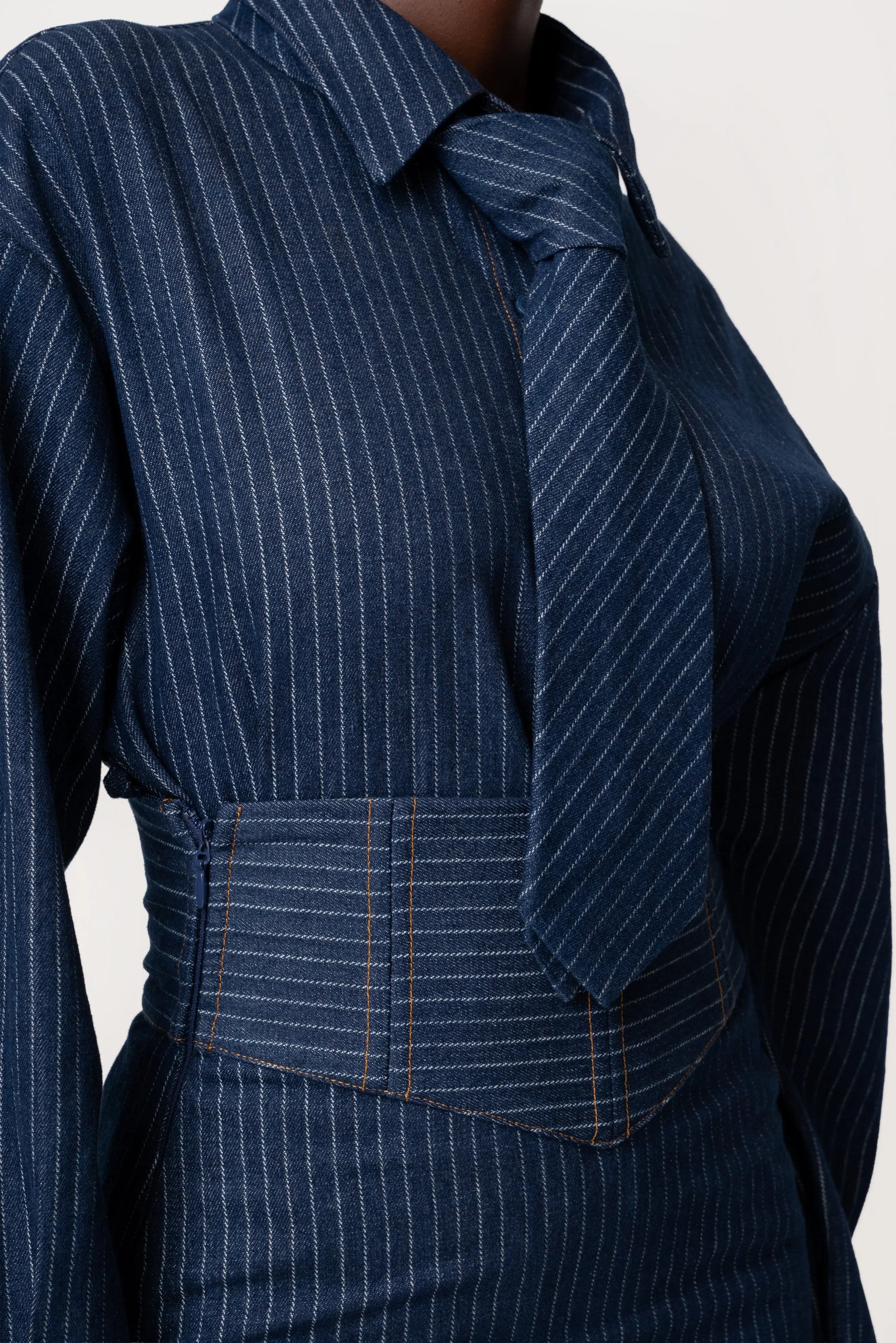 Denim Pinstripe Mika Necktie