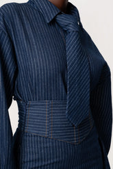 Denim Pinstripe Mika Necktie