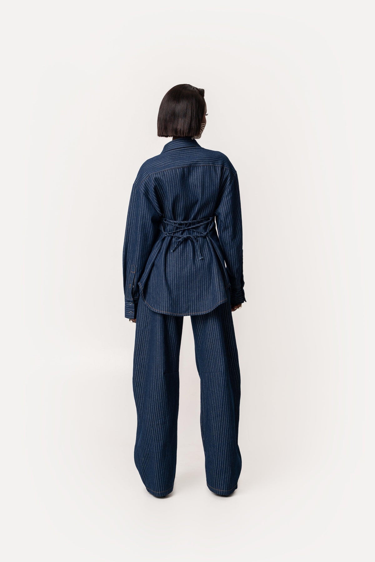 Denim Pinstripe Rue Button Up Shirt