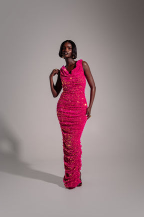 JESS Sequin Maxi Dress in SPINEL
