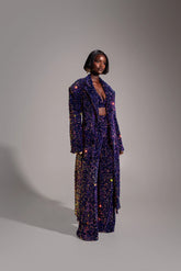 Liza Sequin Pants In Tanzanite