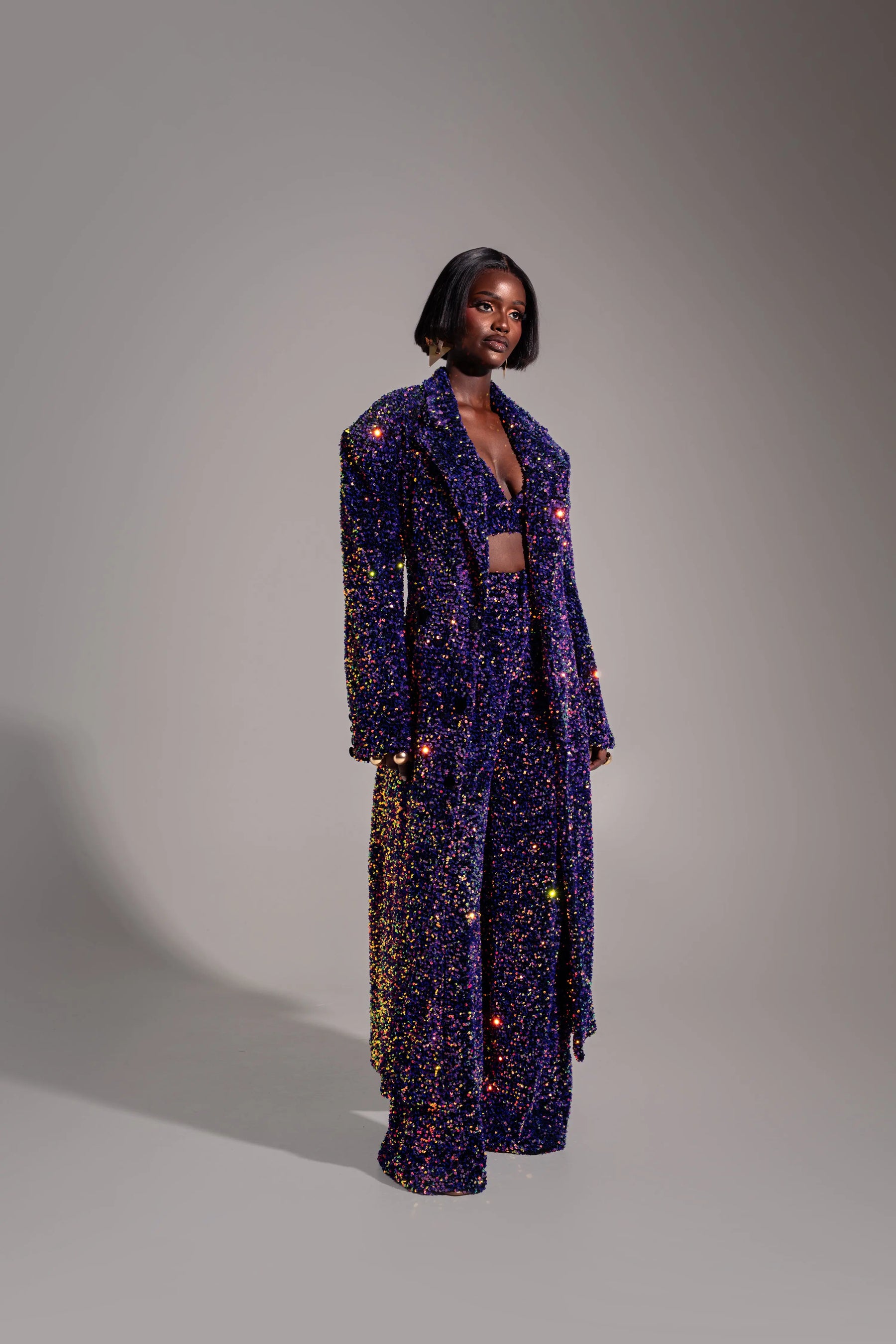 Liza Sequin Pants In Tanzanite