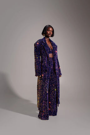 Liza Sequin Pants In Tanzanite
