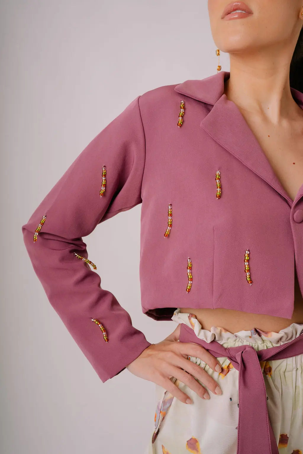 Lara Beaded Oversized Blazer