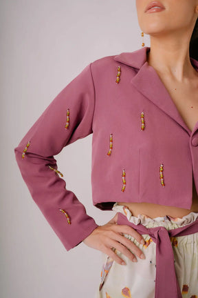 Lara Beaded Oversized Blazer