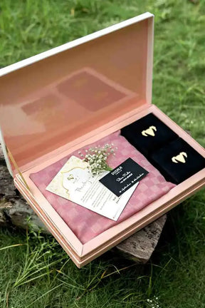 Heritage Pink Pashmina Blend Gift Box with Jewellery Set