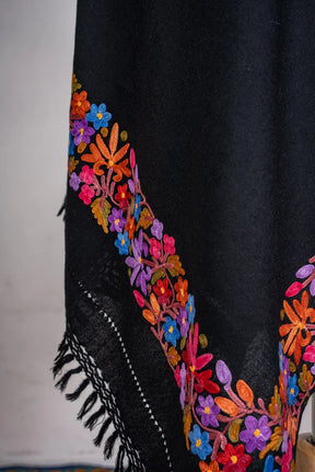 Festival Bloom Border Aari Machine Embroidered Shawl