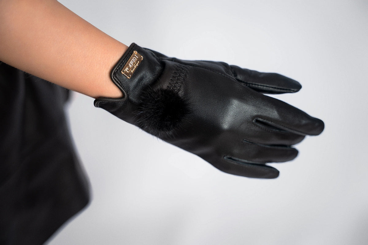 Luxury Handcrafted Black Leather Gloves