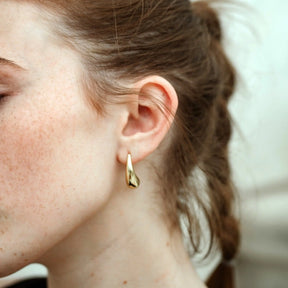Golden Tear Drop Studs