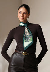 Dusala Emerald Flora Silk Scarf set
