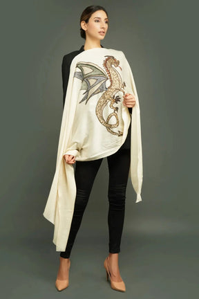 Dragon cashmere stole