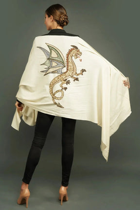 Dragon cashmere stole