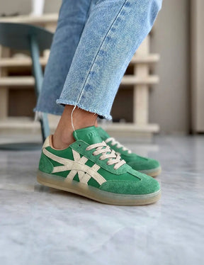 Demi Green Beige Suede