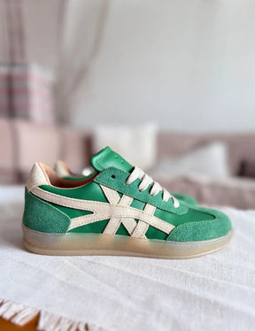 Demi Green Beige Suede