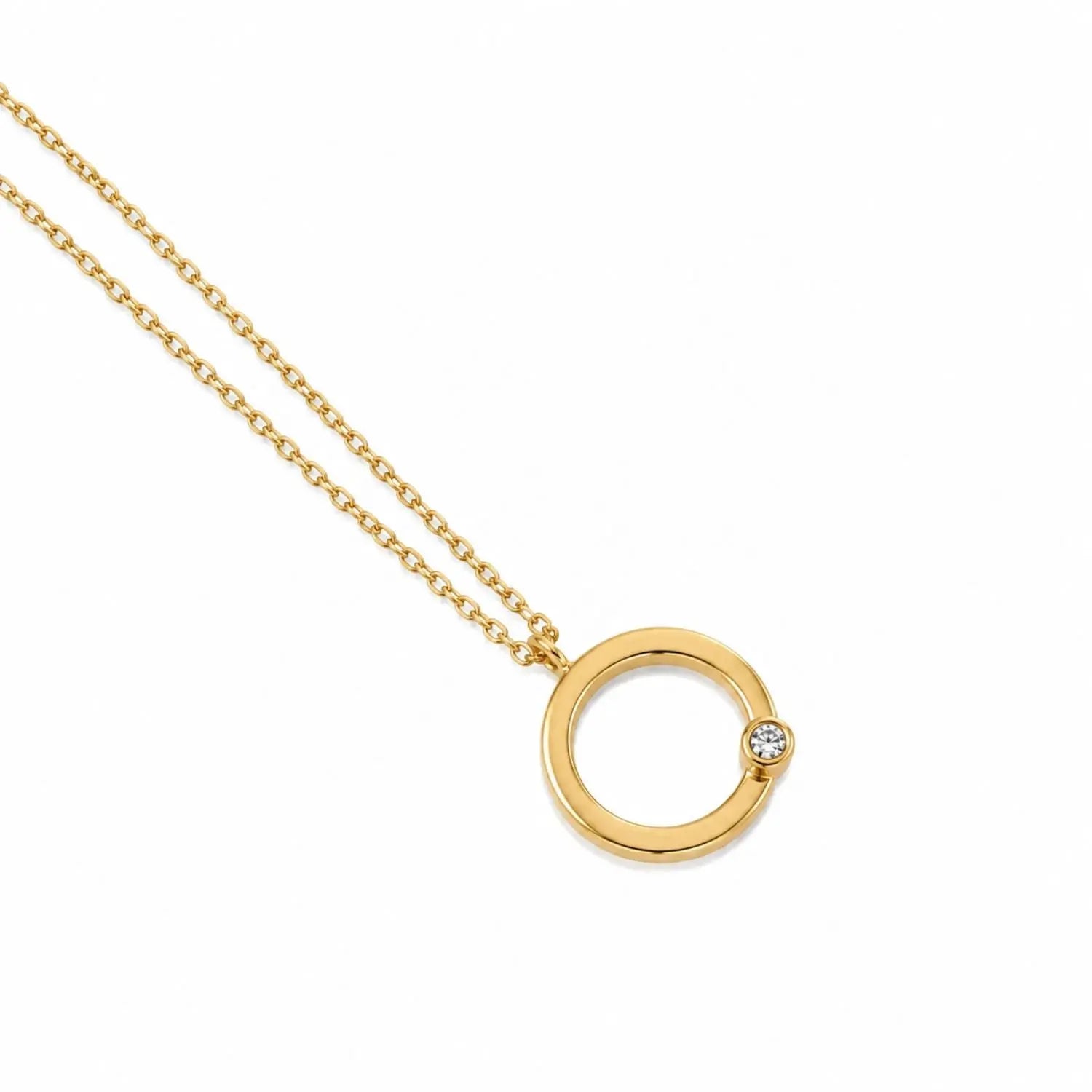 Diamond Circle Necklace Pendant