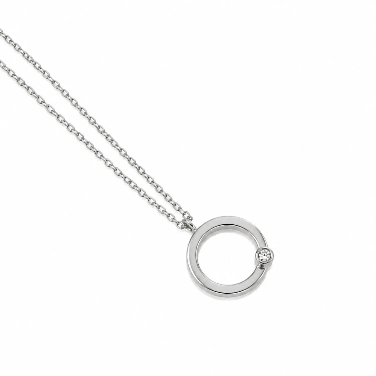 Diamond Circle Necklace Pendant