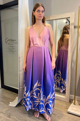 Vestido cenefa degrade .