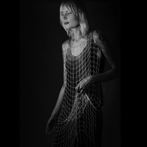 Silver Draped Chain Dress