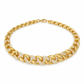 Gold Pave Large Cuban Link Choker