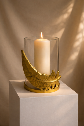 Feather Glow Candle Holder