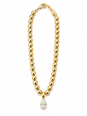 Gold Necklace with Pear Shape Charm