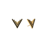 Valor V-Stud 18k Gold Vermeil Onyx Statement Studs