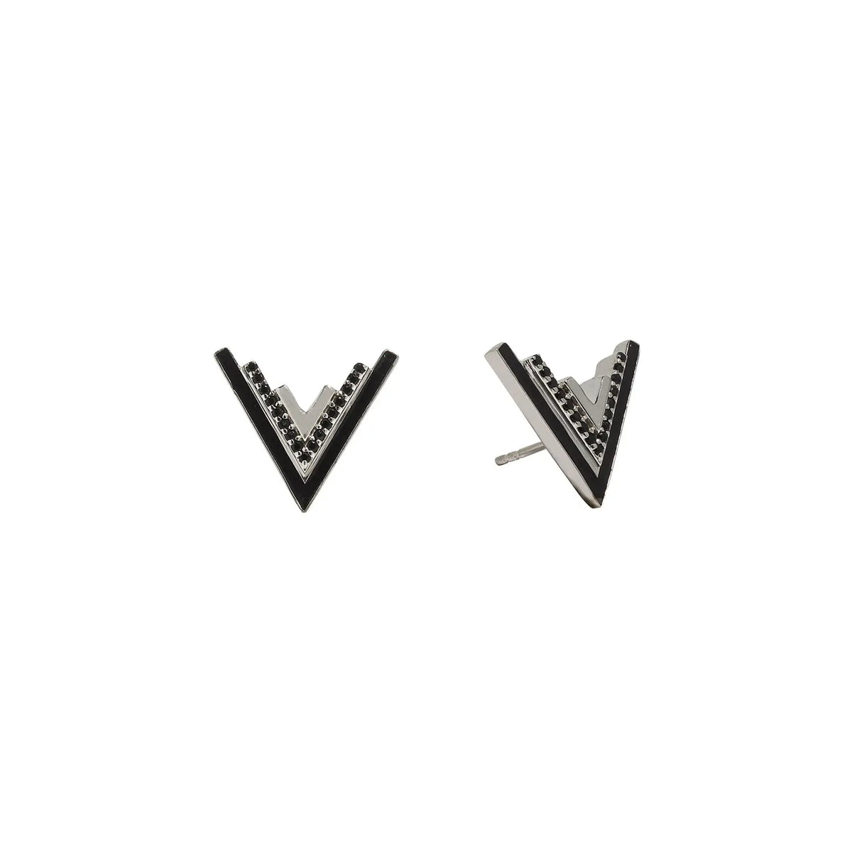 Valor Silver Onyx Stud Earrings