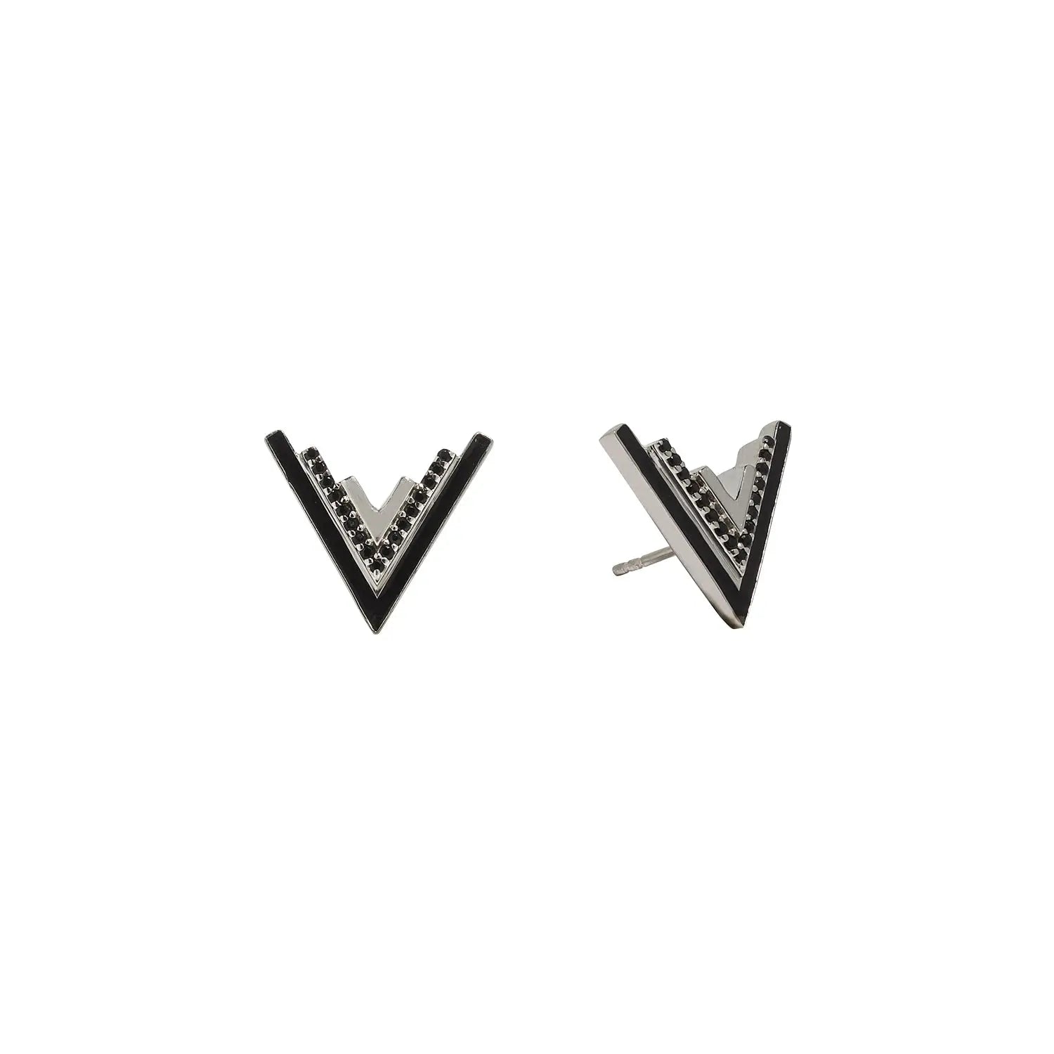 Valor Silver Onyx Stud Earrings