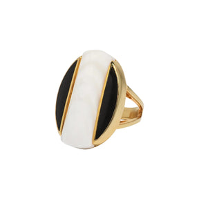 Saraswati Mother of Pearl Boundaries Ring