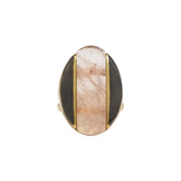 Athena Rose Quartz Gold & Rhodium Ring