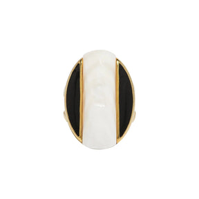 Saraswati Mother of Pearl Boundaries Ring