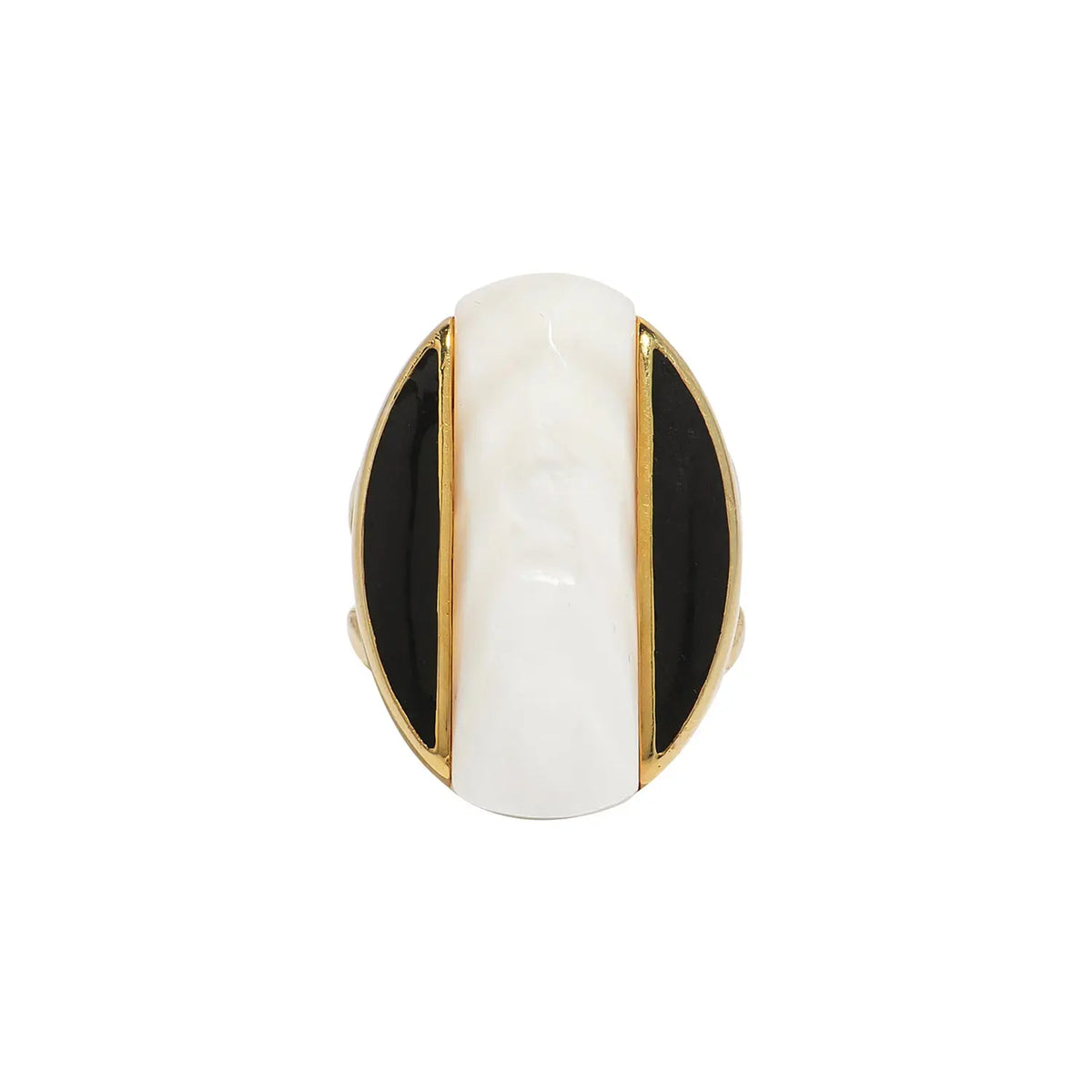 Saraswati Mother of Pearl Boundaries Ring