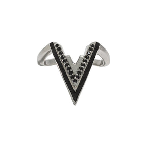 Valor V-Onyx Silver Ring