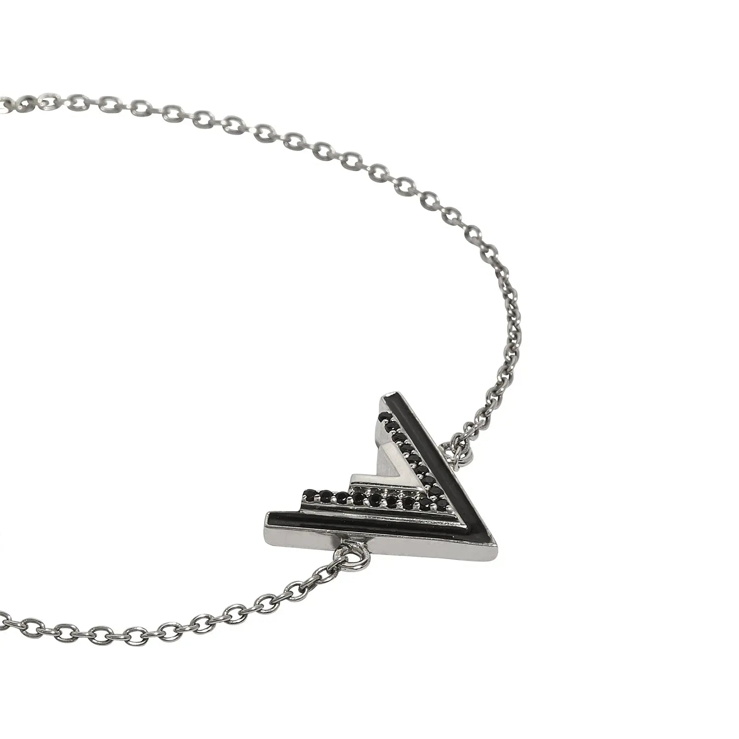 Valor Silver V Onyx Bracelet