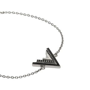 Valor V Onyx Silver Bracelet