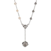 Devotion Cupid Pearl Rose Necklace