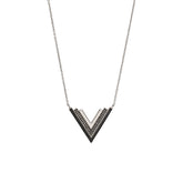 Valor Black Onyx V Necklace, Silver