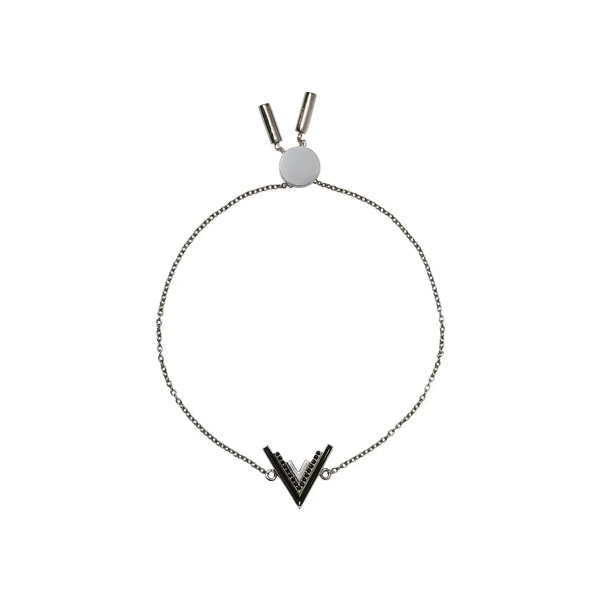 Valor V Onyx Silver Bracelet
