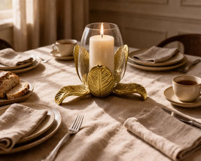 Flora Glow Votive Candle Holder — Gold Finish