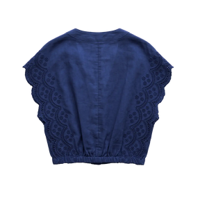 Flutter Sleeve Top Navy