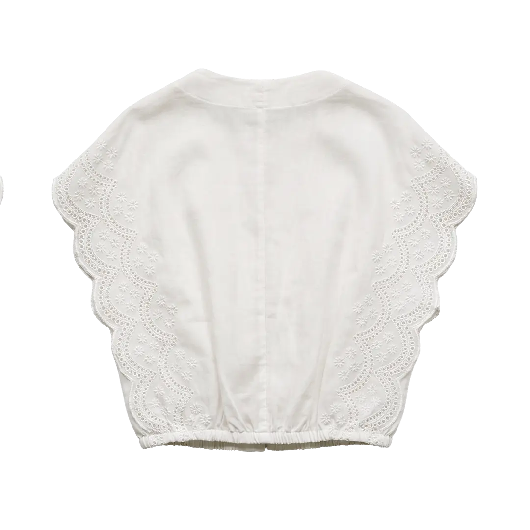 Flutter Sleeve Top White
