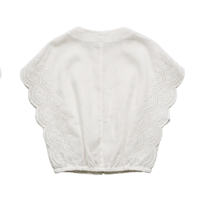 Flutter Sleeve Top White