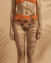 Palm Mirage High-Rise Bikini Bottom in Spanish Orange